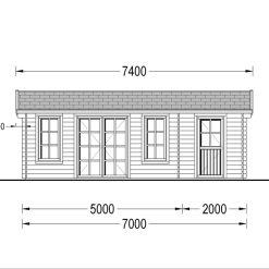 Trehytte LEA 28m², 44mm/66mm