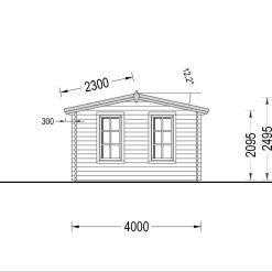 Trehytte LEA 28m², 44mm/66mm