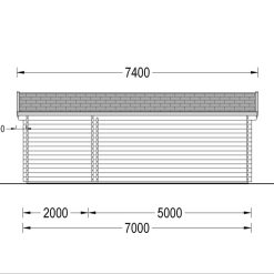 Trehytte LEA 28m², 44mm/66mm