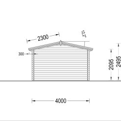 Trehytte LEA 28m², 44mm/66mm