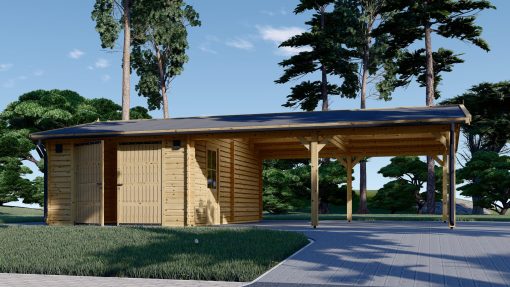 Garasje med dobbel carport 53m², 44mm