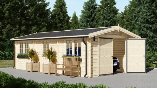Enkelgarasje WOODY (44 mm), 4×7,5 m, 30 m²