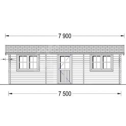 Enkelgarasje WOODY (44 mm), 4×7,5 m, 30 m²