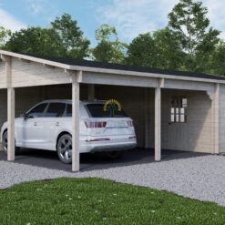 Dobbelt carport med skur 44,6 m²- Tivoli