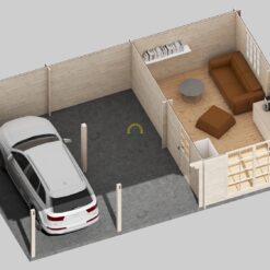 Dobbelt carport med skur 44,6 m²- Tivoli