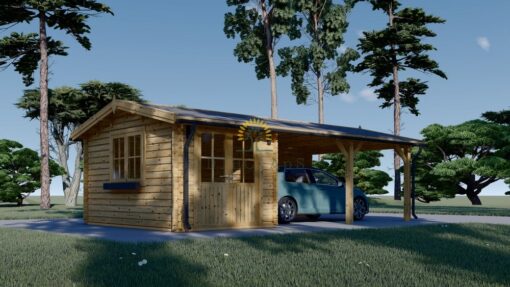 Carport med verktøyrom 30m² (4 m x 7,5 m)