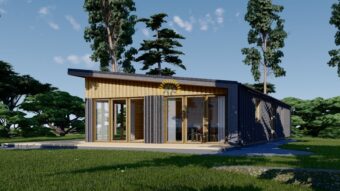 Trehus ZOE 96 m² - (44 mm + 19 mm trekledning mv.)