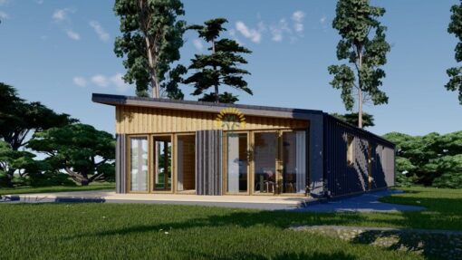 Trehus ZOE 96 m² - (44 mm + 19 mm trekledning mv.)