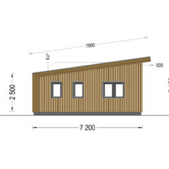 Trehus ZOE 96 m² - (44 mm + 19 mm trekledning mv.)