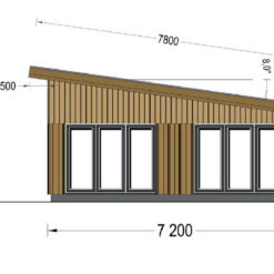 Trehus ZOE 96 m² - (44 mm + 19 mm trekledning mv.)