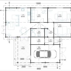 Villa BERTA (66 mm), 105 m²