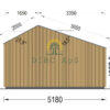 Redskapsbod TONIA 15 m² (34mm + trepaneler), 5mx3m