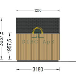 Redskapsbod TONIA 15 m² (34mm + trepaneler), 5mx3m