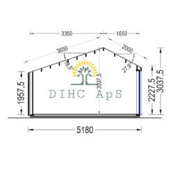 Trehytte TONIA 25 m² (34mm + trepaneler), 5mx5m