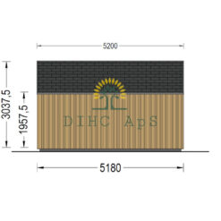 Trehytte TONIA 25 m² (34mm + trepaneler), 5mx5m