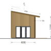 Trehus SOPHIA 20 m² (44 mm + trekledning)