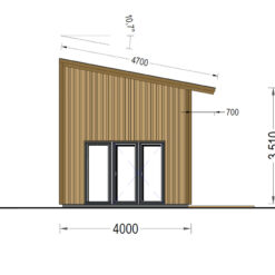 Trehus SOPHIA 20 m² (44 mm + trekledning)