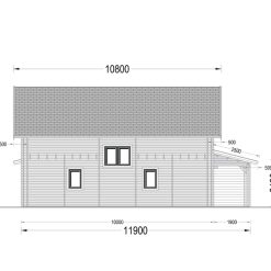 2-etasjes sommerhus DARLA 180 m², (44+44 mm)