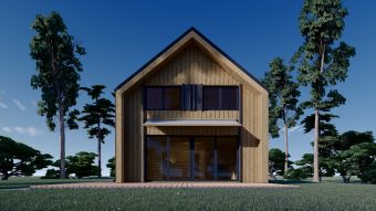 2-etasjes sommerhus INGRID (44 mm + trekledning), 170 m²