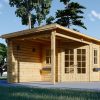 Redskapsbod med terrasse KATERINA (28 mm), 5×3 m, 7.5 m² + 7.5 m²