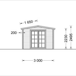 Trehytte ELEONORA (44 mm), 6.6×3 m, 20 m²