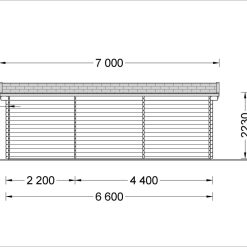 Trehytte ELEONORA (44 mm), 6.6×3 m, 20 m²