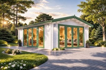 Trehytte MIA (44 mm), 5,5 × 5,5 m, 30 m²