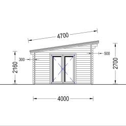 Trehytte MAJA (44 mm), 7.5×4 m, 30 m²