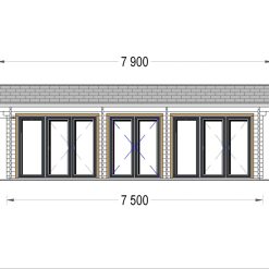 Trehytte MARION (44 mm), 7.5×4 m, 30 m²