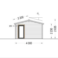 Trehytte MARION (44 mm), 7.5×4 m, 30 m²
