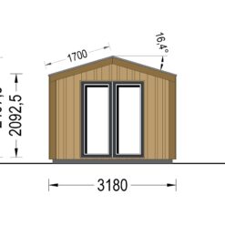 Redskapsbod EMMY 12 m² (34 mm + trekledning)