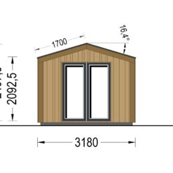 Hagebod EMMY 15 m² (34 mm + trekledning)