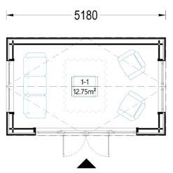 Hagebod EMMY 15 m² (34 mm + trekledning)