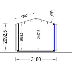 Hagebod EMMY 15 m² (34 mm + trekledning)