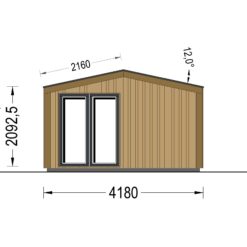 Trehytte EMMY 20 m² (34 mm + trekledning)