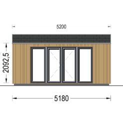 Trehytte EMMY 20 m² (34 mm + trekledning)