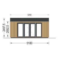 Trehytte EMMY 25m² (34 mm + trekledning)
