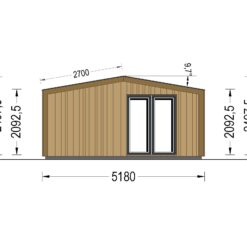 Trehytte EMMY 25m² (34 mm + trekledning)