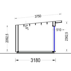 Redskapsbod EVELIN 12 m² (34 mm + trekledning) 