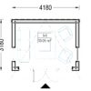 Redskapsbod EVELIN 12 m² (34 mm + trekledning) 