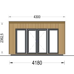 Redskapsbod EVELIN 12 m² (34 mm + trekledning) 