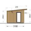 Redskapsbod EVELIN 12 m² (34 mm + trekledning) 