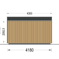 Redskapsbod EVELIN 12 m² (34 mm + trekledning) 