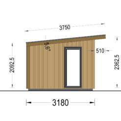 Hagebod EVELIN 15 m² (34 mm + trekledning) 