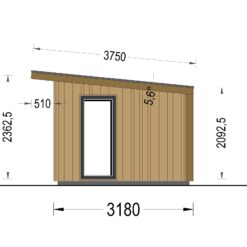 Hagebod EVELIN 15 m² (34 mm + trekledning) 