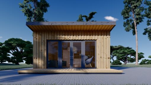 Trehytte  EVELIN 25 m² (34 mm + trekledning)