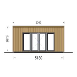 Trehytte  EVELIN 25 m² (34 mm + trekledning)