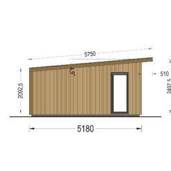 Trehytte  EVELIN 25 m² (34 mm + trekledning)