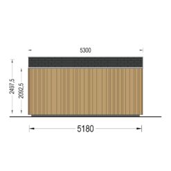 Trehytte  EVELIN 25 m² (34 mm + trekledning)