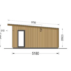 Trehytte  EVELIN 25 m² (34 mm + trekledning)